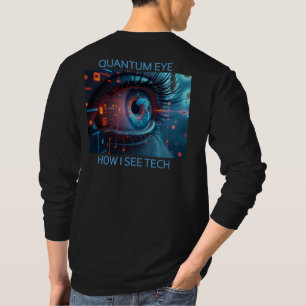 Quantum Eye Tech Herren schwarzes Langarmshirt Rüc T-Shirt