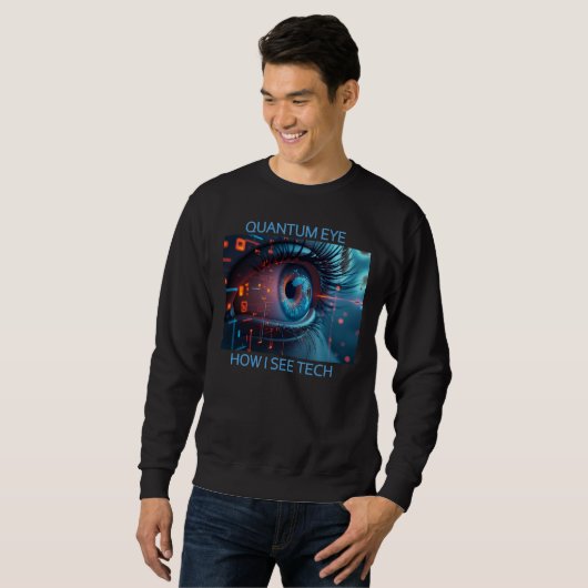 Quantum Eye Tech Herren schwarzes Sweatshirt (Vorne ganz)