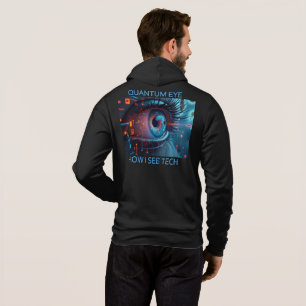 Quantum Eye Tech Männer Bella schwarze Kapuzenjack Hoodie