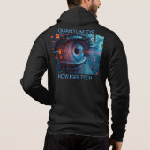Quantum Eye Tech Männer Bella schwarzer Kapuzenpul Hoodie (Rückseite)