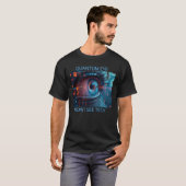 Quantum Eye Tech Männer Schwarzer T - Shirt (Vorne ganz)