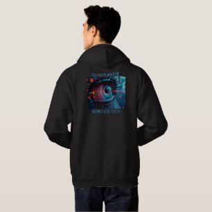 Quantum Eye Tech Männer schwarzes Kapuzen-Sweatshi Hoodie