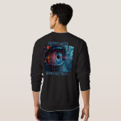 Quantum Eye Tech Männer schwarzes Sweatshirt Rücke (Schwarz voll)