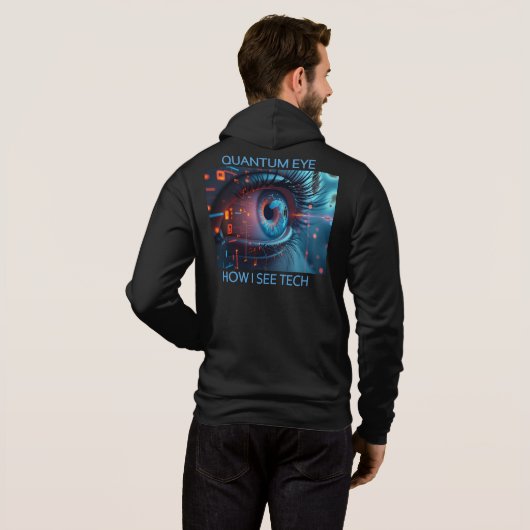 Quantum Eye tech men Bella black hoodie (Schwarz voll)