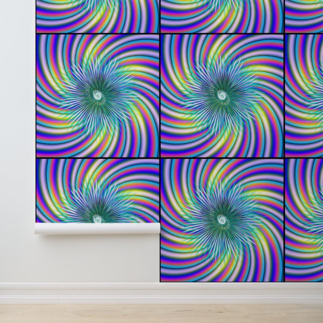 Quantum Farbige Blumen-Mandala-Kunst  Tapete (Anwendung)