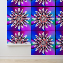 Quantum Farbige Blumen-Mandala-Kunstmuster  Tapete