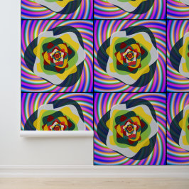 Quantum Farbige Florale Mandala-Kunst-Design  Tapete