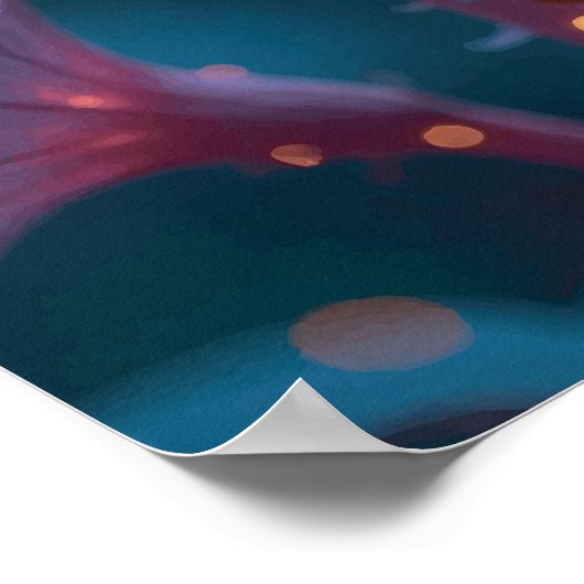 "Quantum Flora – Galactic Blooms in Obsidian Light Poster (Ecke)