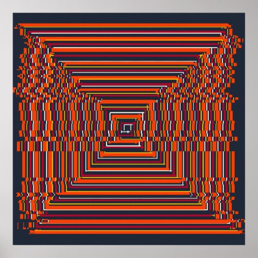 Quantum Glitch Geometric Pattern  Poster (Vorne)