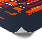 Quantum-Glitch-Geometrisches Muster  Poster (Ecke)