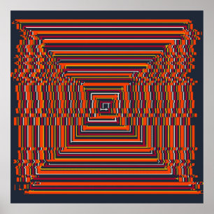 Quantum-Glitch-Geometrisches Muster  Poster