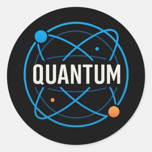 Quantum Orbit Badge – Futuristic Science Design Runder Aufkleber (Vorderseite)