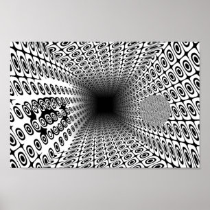 Quantum Ramanujan Tunnel Geometrisches OP Art Must Poster