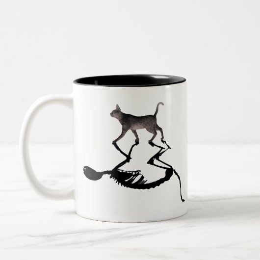 Quantum Schrodinger Cat Zweifarbige Tasse (Links)