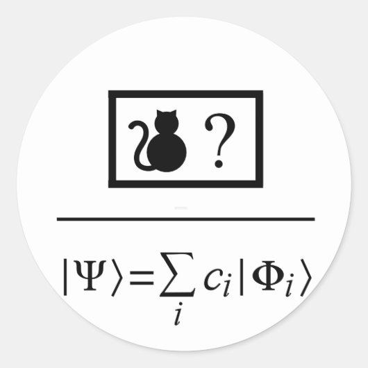 Quantum-Superposition Runder Aufkleber (Vorderseite)