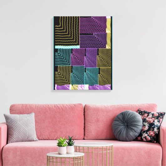 Quantum-U-Labyrinth geometrisches Muster  Leinwanddruck (Insitu (Wohnzimmer))