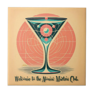 Quantum-Verschränkung Atomic Martini Club Cocktail Fliese