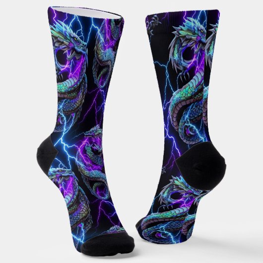Quantum Verse - Elektrische Drachensocken Socken (Gewinkelt)