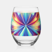 Quantum Verse - Prismatische Sternexplosion Weingl Weinglas Ohne Stiel (Rückseite)