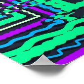 Quantumphysics Geometric Glitch Pattern  Poster (Ecke)