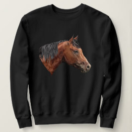 Quarab Horse Portrait Print Sweatshirt