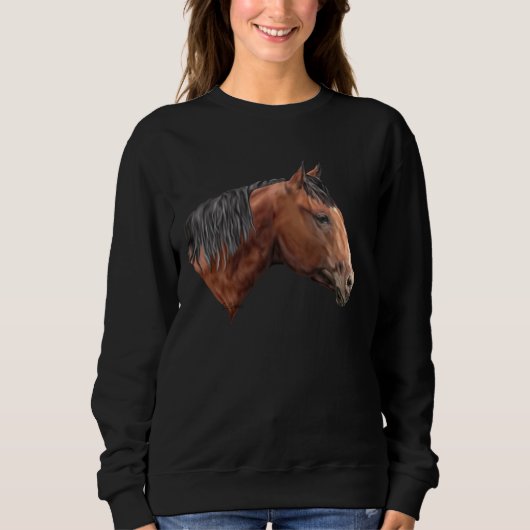 Quarab Horse Portrait Print Sweatshirt (Vorderseite)