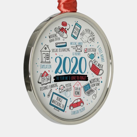 Quarantäne 2020 Weihnachten Ornament Aus Metall (Rechts)