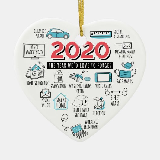 Quarantäne 2020 Weihnachts-Pandemie Keramik Ornament (Vorne)