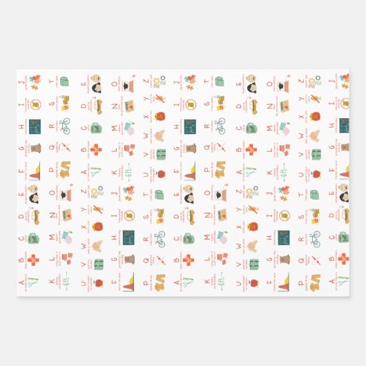 Quarantäne Alphabet Wrapping Sheet Geschenkpapier Set (Vorderseite 2)