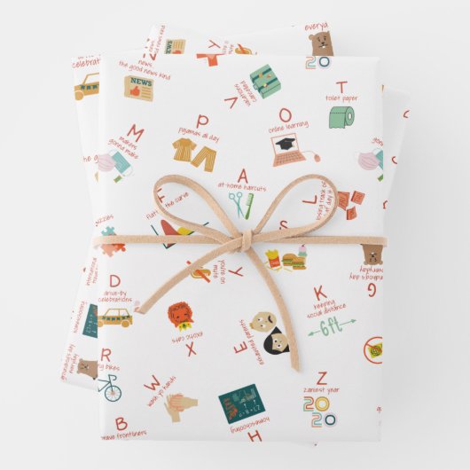 Quarantäne Alphabet Wrapping Sheet Geschenkpapier Set (Beispiel)