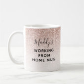 Quarantäne aus dem Zuhause Custom Pink Glitzer Kaffeetasse (Links)