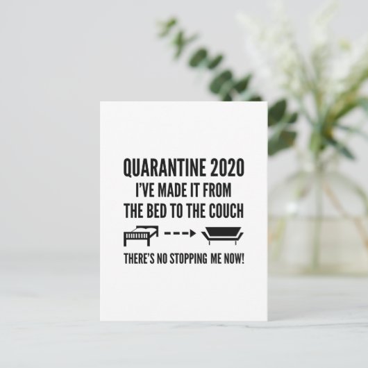 Quarantäne-Bed Couch Postkarte (Stehend Vorderseite)