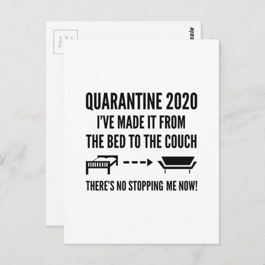 Quarantäne-Bed Couch Postkarte (Vorne/Hinten)