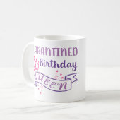 Quarantäne Birthday Queen Funny Personalisiert Gir Kaffeetasse (Vorderseite Links)