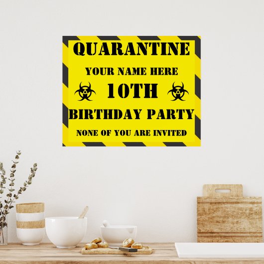 Quarantäne Birthday Sign Poster (Küche)