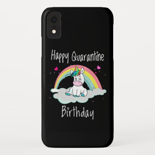 Quarantäne Birthday Unicorn Regenbogen Case-Mate iPhone Hülle (Rückseite)