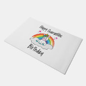 Quarantäne Birthday Unicorn Regenbogen Fußmatte (Schrägansicht)