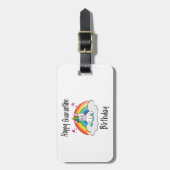 Quarantäne Birthday Unicorn Regenbogen Gepäckanhänger (Vorderseite vertikal)