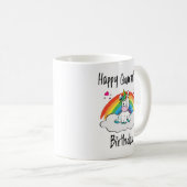 Quarantäne Birthday Unicorn Regenbogen Kaffeetasse (VorderseiteRechts)