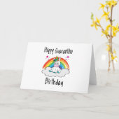 Quarantäne Birthday Unicorn Regenbogen Karte (Gelbe Blume)