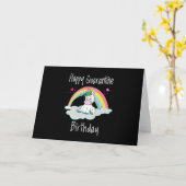 Quarantäne Birthday Unicorn Regenbogen Karte (Gelbe Blume)