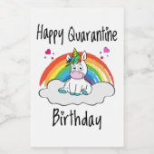 Quarantäne Birthday Unicorn Regenbogen Lebensmitteletikett (Einzelnes Label)