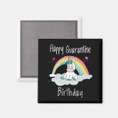 Quarantäne Birthday Unicorn Regenbogen Magnet (Vorderseite/Rückseite)