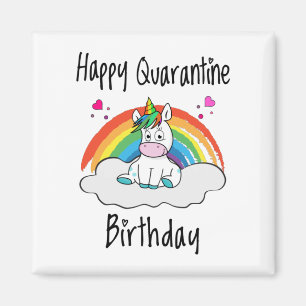 Quarantäne Birthday Unicorn Regenbogen Magnet