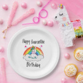 Quarantäne Birthday Unicorn Regenbogen Pappteller (Party)