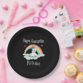 Quarantäne Birthday Unicorn Regenbogen Pappteller (Party)