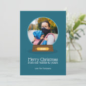 Quarantäne Bubble Merry Christmas Foto Feiertagskarte (Stehend Vorderseite)