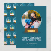 Quarantäne Bubble Merry Christmas Foto Feiertagskarte (Vorne/Hinten)