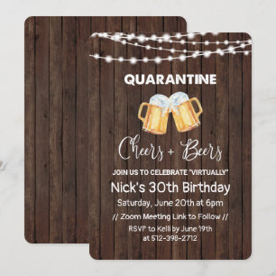 Quarantäne Cheers und Beers Geburtstag Einladung