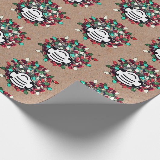 Quarantäne Christmas Lit Covid Pathogen Mask Kraft Geschenkpapier (Ecke)